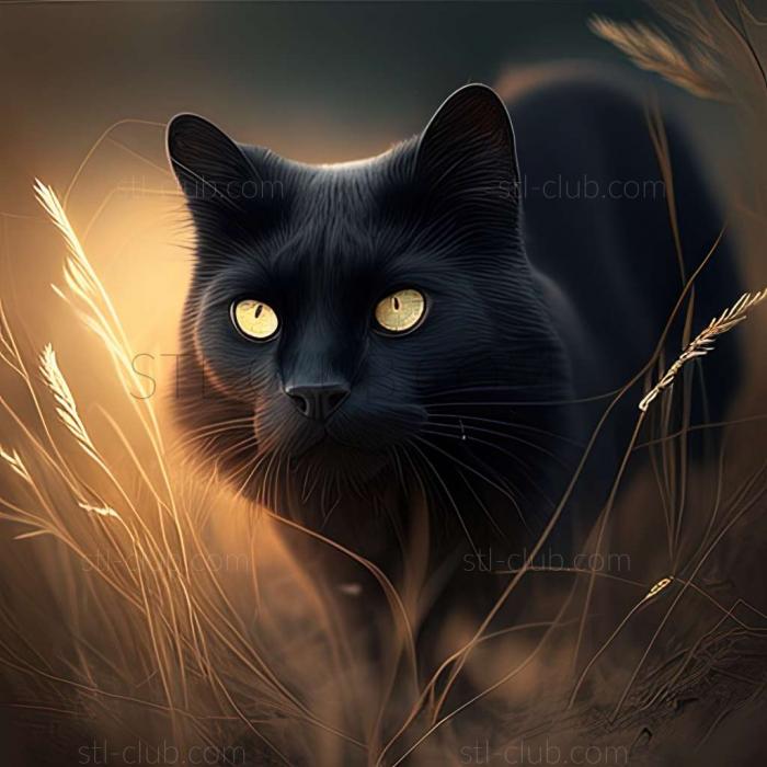 Wild black cat